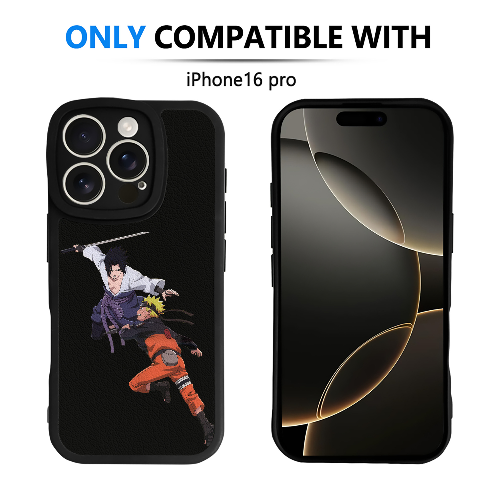 （画像用） NARUTO -ナルト- うちは サスケ Uchiha Sasuke 【iPhone 16シリーズ対応】シリコンスマホケース（レザー調） 材質：シリコン